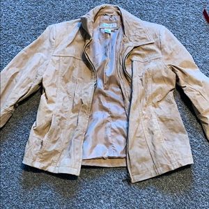 Coldwater creek brown 100% leather jacket size M